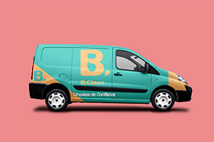 Diseño de Branding: B.Clean diseño de furgoneta corporativa